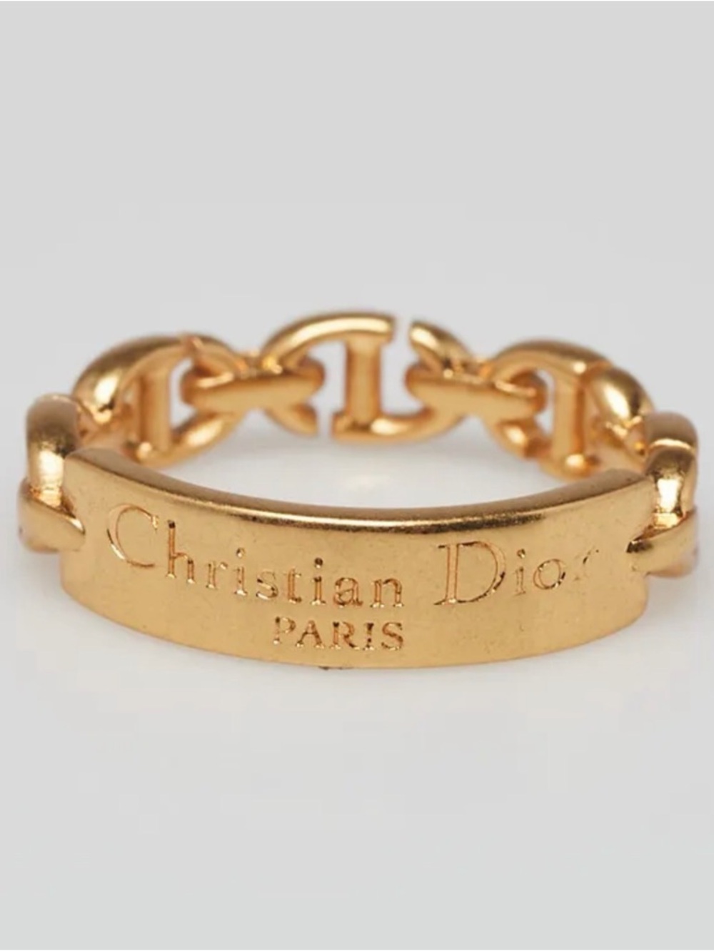 Authentic Christian Dior Gold Chain Ring! (L) Sz. ~ 7.5